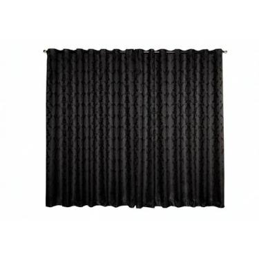 Imagem de Cortina Jacquard 4,00x2,70 Para Varão - - Ludatex, Preto