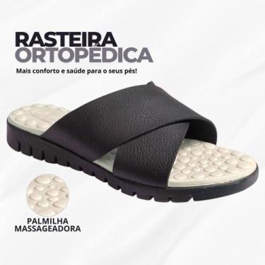 Imagem de Rasteirinha Ortopédica Feminina Sandália Massageadora Confortável Para