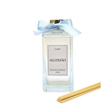 Imagem de Difusor de Ambiente Algodão 250ml Artesanal Varetas Fibra Aromatizador