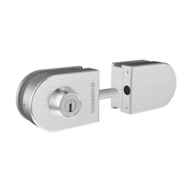 Imagem de Fechadura Pressão Vidro Pivotante VV 056 PK Inox Escovado - Soprano
