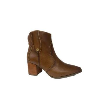 Imagem de Bota De Couro Feminina Country Carmina 874541, Tabaco, 35