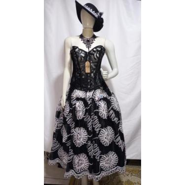 Imagem de Saia Dupla Luxo Pomba Gira Umbanda Candomble Roupa de Santo tamanho un