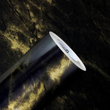Imagem de Papel De Parede Pedra Mármore Golden Black Glossy 3,00M X 0,60Cm - Cya