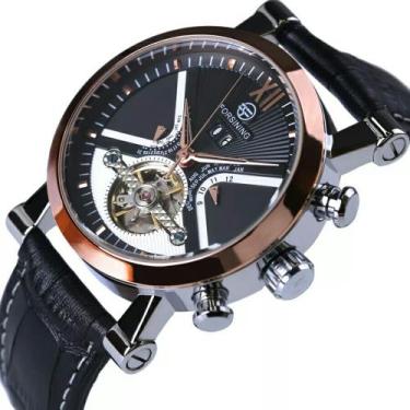Imagem de Relogio masculino Automatico casual calendario A588G - Forsining, Pret