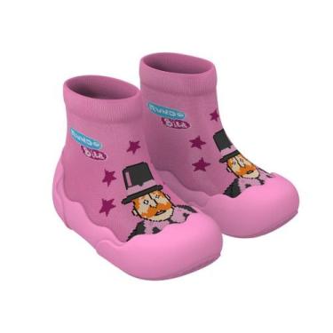 Imagem de Meia Com Sola Mundo Bita Friendship Baby Grendene 22805 17/2, Rosa cla