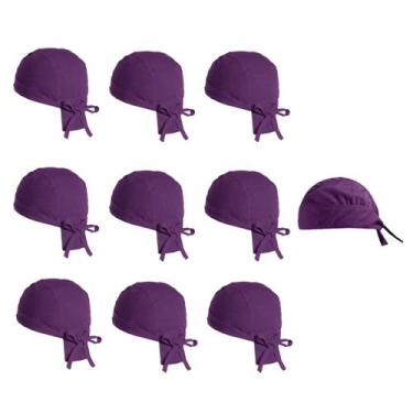 Imagem de Bandana Touca Cozinha Roxo Açai Sorveteria Bar Restaurante 10un - CASA