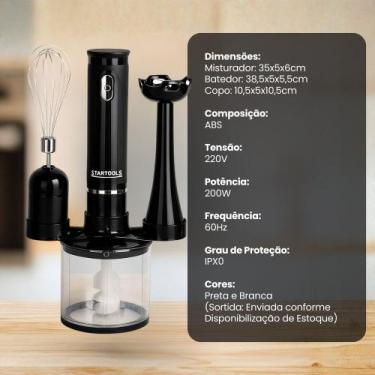 Imagem de Kit Mixer, Processador e Batedor De Alimentos 3 Em 1, 220V Cor Branco 