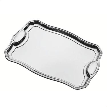Imagem de Tramontina 61440490 Bandeja Retangular em Aço Inox com Alças, Prata, 49 X 34 cm