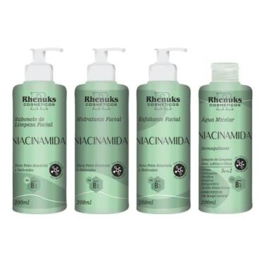 Imagem de Skin care niacinamida - kit de limpeza facial com 4 itens - para pele 