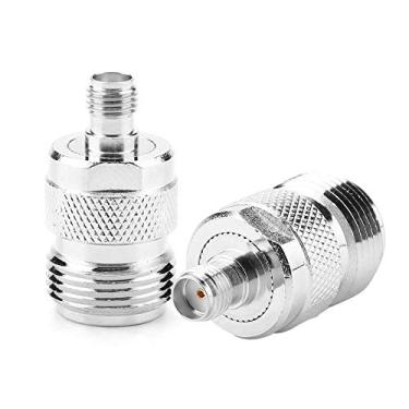 Imagem de Conector de RF N Fêmea para SMA Fêmea, 2 Pçs 50Ω Adaptador Coaxial de Impedância Conversor de Teste Frequência 0-6 Ghz, Cabos e Sondas