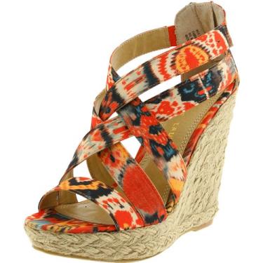 Imagem de Chinese Laundry Sandália feminina plataforma Milk Shake, Laranja, 41