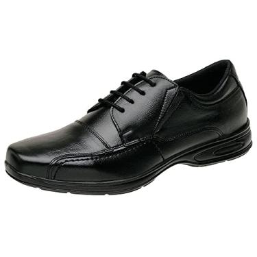 Imagem de Sapato Anti Stress Ortopédico Masculino Em Couro Com Cadarço San Lorenzo 5070 Cor:Preto;Tamanho:43;Gênero:Masculino