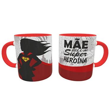 Imagem de Caneca Super Mãe Presente Criativo Geek cor:Vermelho