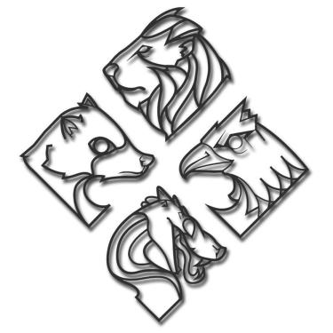 Imagem de Quadros animais elementos da natureza 