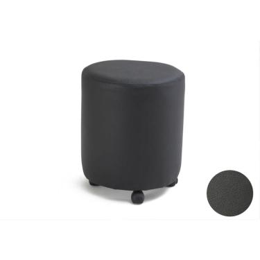 Imagem de Puff Decorativo Cilindro com Rodízios Corano Preto C - 05 - Domi