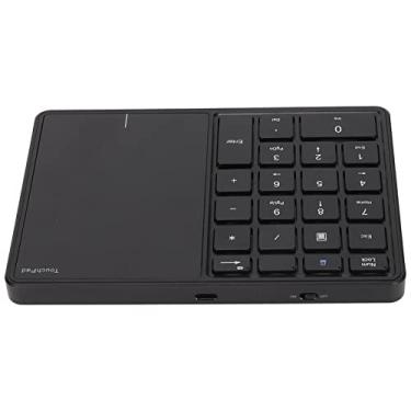 Imagem de Teclado numérico sem fio, teclado numérico de 22 teclas, design de touchpad, tamanho de escritório portátil Preto