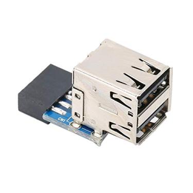 Imagem de 9 pinos para 2 USB2.0 PC placa-mãe adaptador de expansão USB conector acessórios de computador