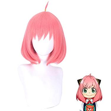 Imagem de Peruca rosa curta cosplay Anya Forger Anime cabelo sintético festa família Bob Halloween (Anya Forger)