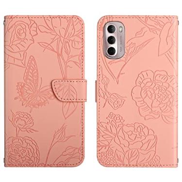 Imagem de For Motorola Moto G Stylus 5G 2022 Skin Feel Butterfly Peony Embossed Leather Phone Case