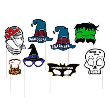 Imagem de Máscara Halloween Plaquinhas de Aniversário Divertidas Para Festa