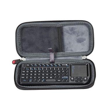 Imagem de Para Rii Mini teclado sem fio 2,4 GHz com mouse touchpad controle remoto viagem rígida EVA capa protetora bolsa de transporte da Hermitshell
