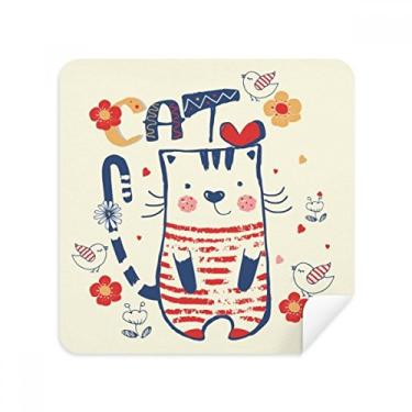 Imagem de Óculos de desenho animado fofo gato pássaro flor desenho pano limpador de tela tecido camurça pacote com 2