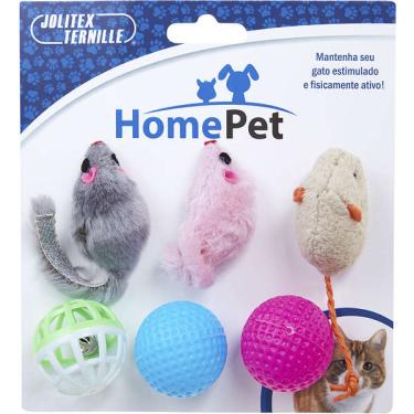 Imagem de Brinquedo Home Pet Kit Ratinho Maluquinho 3 Ratinhos - Tam. Único