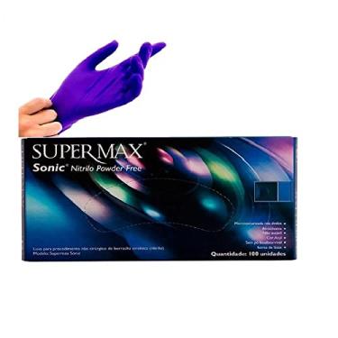 Imagem de Luva Descartável Sonic Azul Roxa S/pó Supermax 100un tam XG
