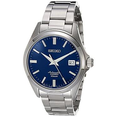 Imagem de Seiko Relógio automático mecânico japonês masculino, Prata, azul., Clássico