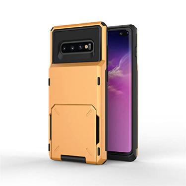 Imagem de para Samsung Galaxy S10 Plus S22 Ultra S21 S9 S8 Note10 A7 A8 A9 2018 A750 Case Wallet 5-Card Pocket Slot Cover, laranja, para Samsung S9