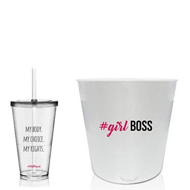 Imagem de Kit Balde de Pipoca e Copo Personalizado - Girl Boss