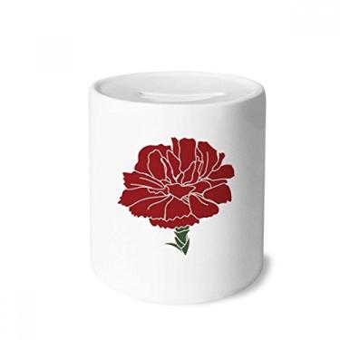 Imagem de DIYthinker Caixa de moedas de cerâmica com flor de cravo, dia de mothe rosa, presente de cofrinho