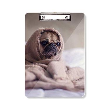 Imagem de Bulldog Pet Animal Lonely Picture Prancheta Pasta de Escrita Placa de Apoio A4