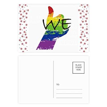 Imagem de LGBT Bandeira de arco-íris We Christmas Flower Celebration Cartão postal Blessing Mailing Card