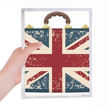 Imagem de Union Jack — Pasta retrô com a bandeira da Grã-Bretanha, caderno de folhas soltas diário recarregável