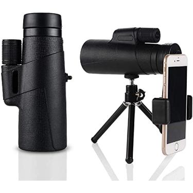 Imagem de 2021 Telescópio monocular atualizado, monóculo 12X50 HD com suporte para smartphone e tripé, dispositivo à prova d'água prisma Bak4 de alta potência para observação de pássaros, acampamento e observação