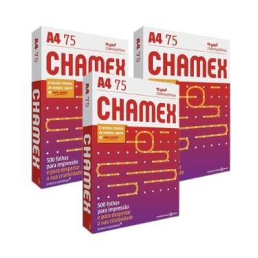 Imagem de Kit 3 Chamex Pacote Papel Sulfite A4 Office 500 Folhas Cada