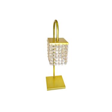 Imagem de Abajur dourado pedras cristais legítimos alto brilho Cabeceiras Canto quarto sala lindo