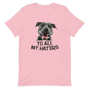 Imagem de Camiseta divertida para entusiastas de cães com estampa divertida | Hilarious to All My Haters, rosa, XG