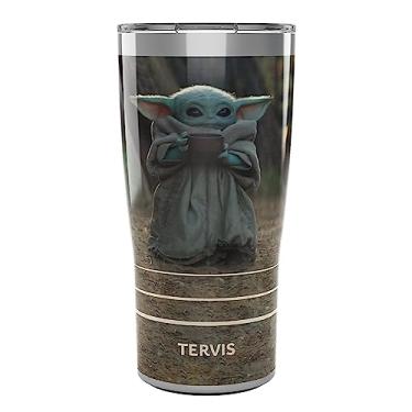 Imagem de Tervis Copo térmico Traveler Star Wars - The Mandalorian Child Sipping Triple Walled Tumbler Travel Cup mantém bebidas frias e quentes, 590 ml, aço inoxidável