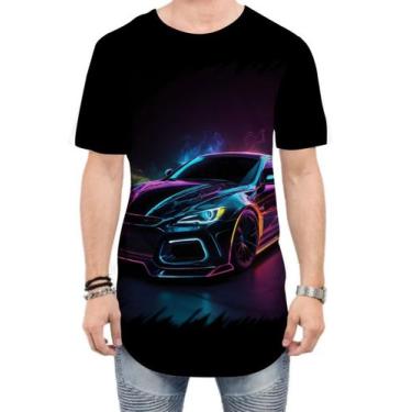 Imagem de Camiseta Longline Carro Neon Dark Silhuette Sportive 1 - Kasubeck Stor