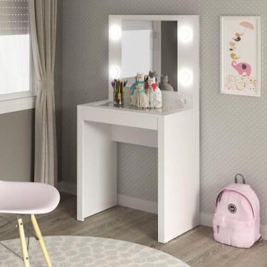 Imagem de Penteadeira Infantil com Espelho Aurora Espresso Móveis Branco
