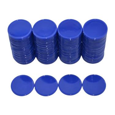 Imagem de Smartdealspro Conjunto de 100 fichas de pôquer de plástico opaco de 25 mm/2,5 cm com caixa de armazenamento (azul)