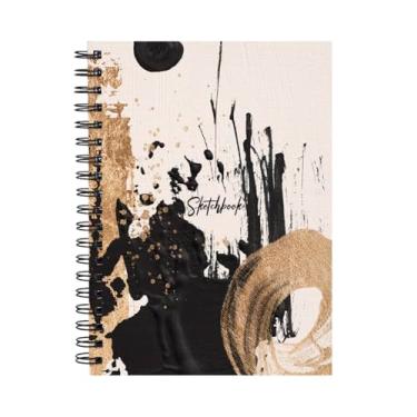 Imagem de Sketchbook Caderno De Desenho Lírico Abstrato 18x25 Ritmos de Ouro 180g