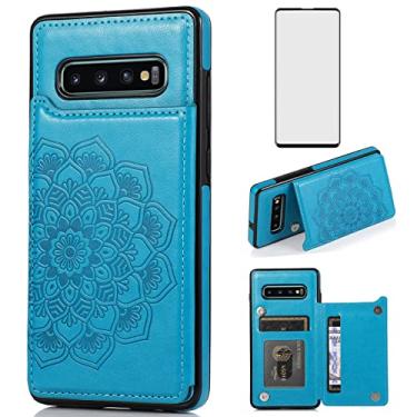 Imagem de Asuwish Compatível com capa para Samsung Galaxy S10 Plus e protetor de tela de vidro temperado com compartimento para cartão com suporte para celular para Glaxay S10+ Galaxies S10plus 10S Edge Gaxaly