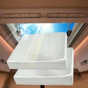 Imagem de Isolador universal de ventilação de trailer de 35,5 x 35,56 x 7,6 cm, capa de claraboia com superfície refletiva, sombra de claraboia, economia de energia, teto solar serve para trailers de 35,5 x