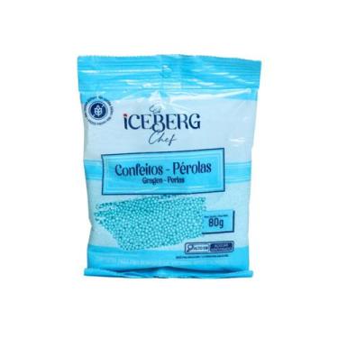 Imagem de CONFEITO PEROLADO 80g ICEBERG, Azul turquesa