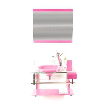 Imagem de Gabinete Vidro Banheiro Estilo Choppin Inox Cores - Cubas e Gabinetes,