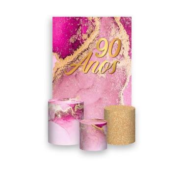 Imagem de Painel De Festa Vertical 1,50 x 2,20 + Trio De Capas Cilindro - Efeito