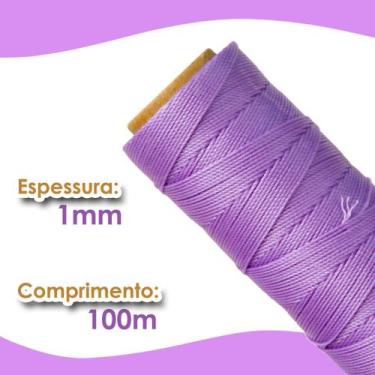 Imagem de Cordão Encerado 1mm - Fio Cordone Lilás - 100 Metros - Nybc
